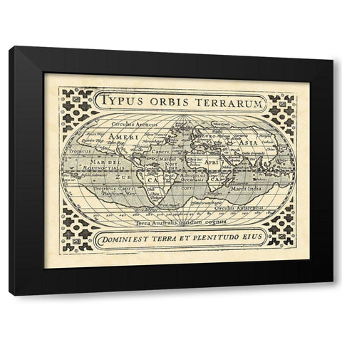 Vintage Maps II Black Modern Wood Framed Art Print with Double Matting by Vision Studio