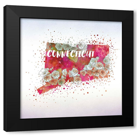 Connecticut State Flower (Mountain Laurel) Black Modern Wood Framed Art Print with Double Matting by Inner Circle