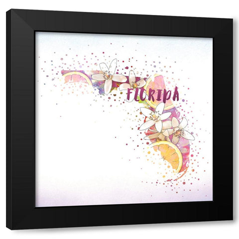 Florida State Flower (Orange Blossom) Black Modern Wood Framed Art Print with Double Matting by Inner Circle