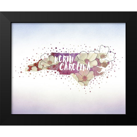 North Carolina State Flower (American Dogwood) Black Modern Wood Framed Art Print by Inner Circle