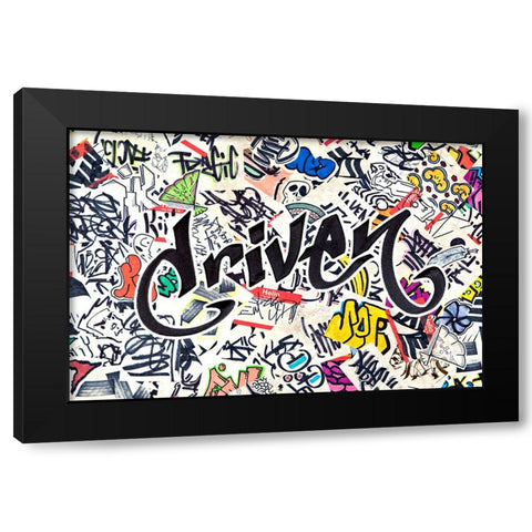 Driven - Urban Inspiration Black Modern Wood Framed Art Print by Circle Art Group