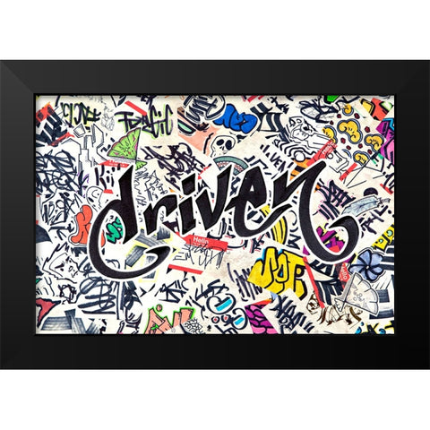Driven - Urban Inspiration Black Modern Wood Framed Art Print by Circle Art Group