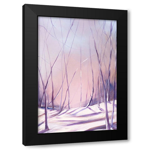 Lilac Snowfall Black Modern Wood Framed Art Print by Circle Art Group