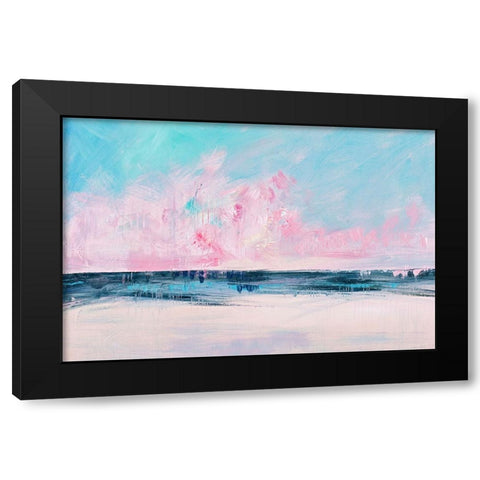 Pink Sunset Over the Shore I Black Modern Wood Framed Art Print by Circle Art Group