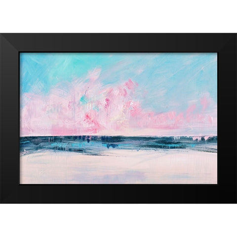 Pink Sunset Over the Shore I Black Modern Wood Framed Art Print by Circle Art Group