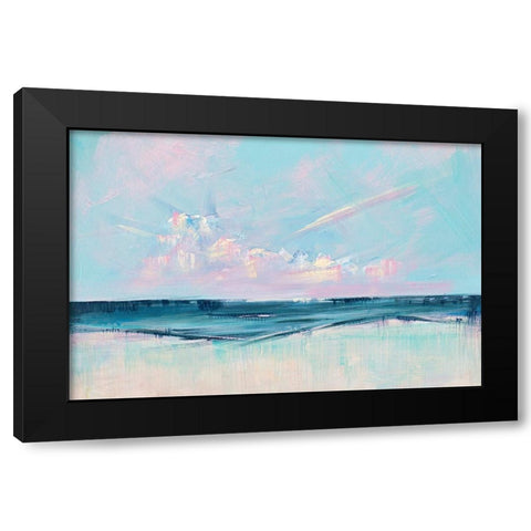 Pink Sunset Over the Shore II Black Modern Wood Framed Art Print by Circle Art Group