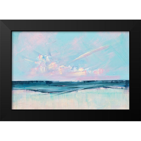 Pink Sunset Over the Shore II Black Modern Wood Framed Art Print by Circle Art Group