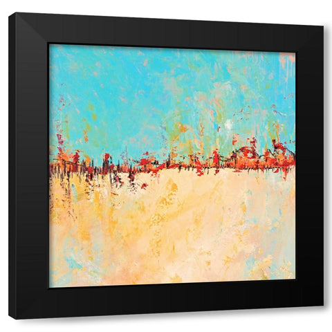 Red Horizon Black Modern Wood Framed Art Print by Circle Art Group