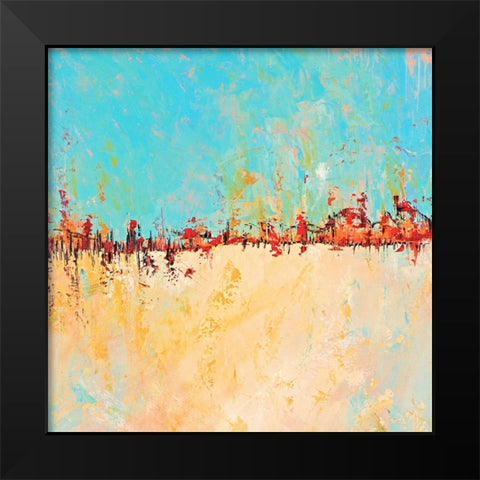 Red Horizon Black Modern Wood Framed Art Print by Circle Art Group
