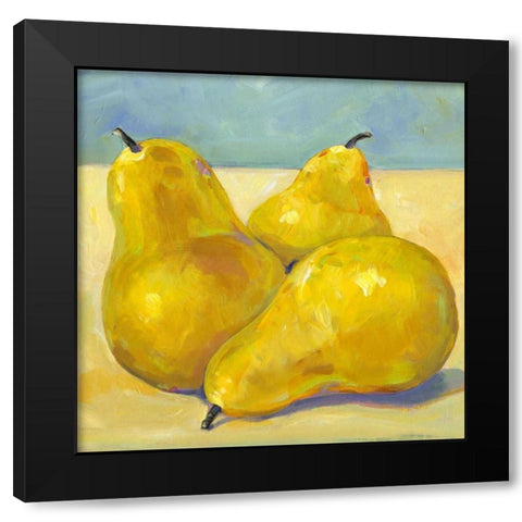 Tres Pears Black Modern Wood Framed Art Print by OToole, Tim