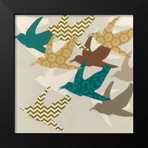 Patterned Flock II Black Modern Wood Framed Art Print by Vess, June Erica