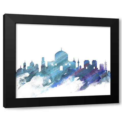 Jerusalem Watercolor Cityscape II Black Modern Wood Framed Art Print by Circle Art Group