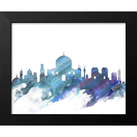 Jerusalem Watercolor Cityscape II Black Modern Wood Framed Art Print by Circle Art Group