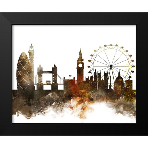 London Watercolor Cityscape II Black Modern Wood Framed Art Print by Circle Art Group