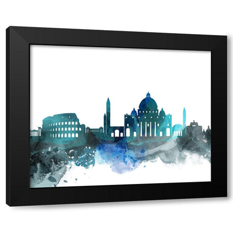 Rome Watercolor Cityscape II Black Modern Wood Framed Art Print with Double Matting by Circle Art Group