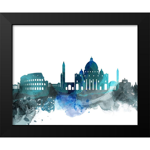 Rome Watercolor Cityscape II Black Modern Wood Framed Art Print by Circle Art Group