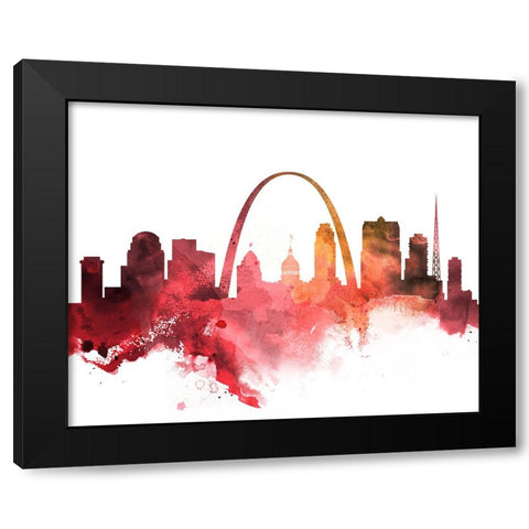 St. Louis Watercolor Cityscape II Black Modern Wood Framed Art Print by Circle Art Group