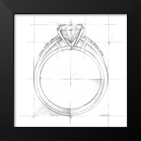 Ring Design III Black Modern Wood Framed Art Print by Harper, Ethan