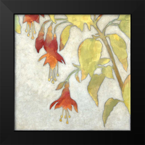 Fuchsia Blooms II Black Modern Wood Framed Art Print by Meagher, Megan