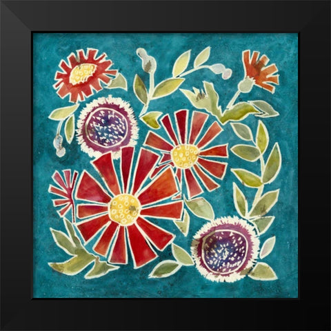 Emma Floral I Black Modern Wood Framed Art Print by Meagher, Megan