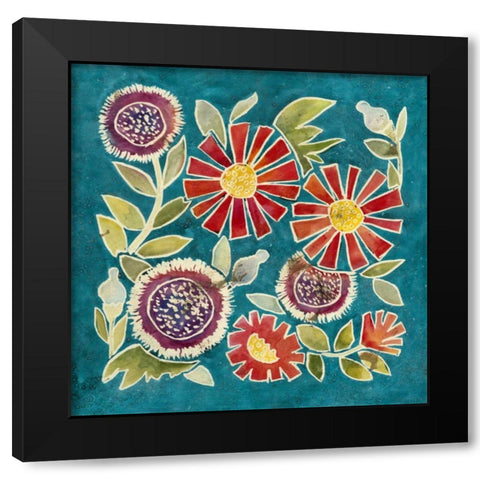 Emma Floral II Black Modern Wood Framed Art Print with Double Matting by Meagher, Megan