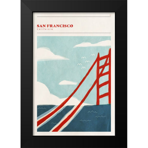 Mid Century City - San Francisco Black Modern Wood Framed Art Print by Circle Art Group