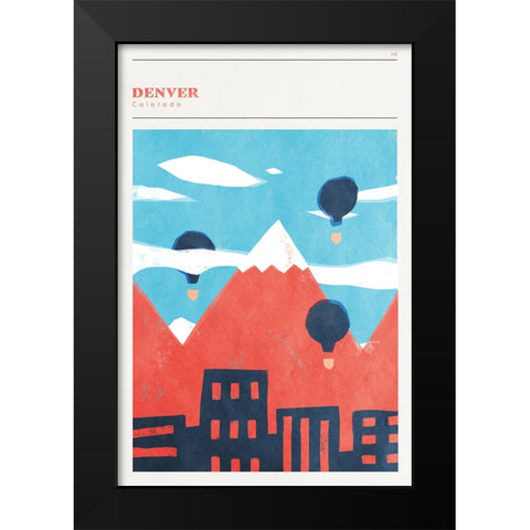Mid Century City - Denver Black Modern Wood Framed Art Print by Circle Art Group