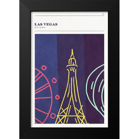 Mid Century City - Las Vegas Black Modern Wood Framed Art Print by Circle Art Group