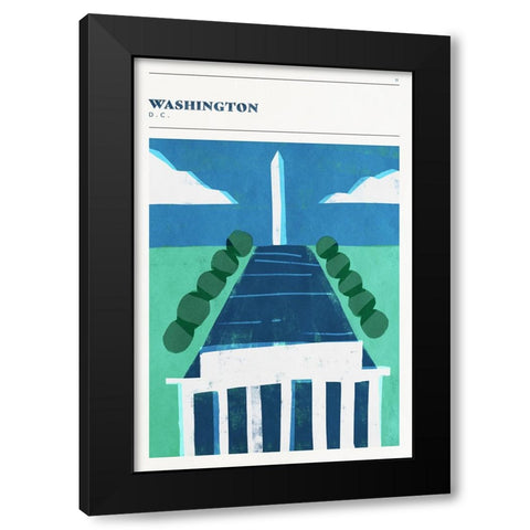 Mid Century City - Washington, DC Black Modern Wood Framed Art Print by Circle Art Group