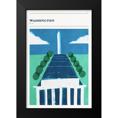 Mid Century City - Washington, DC Black Modern Wood Framed Art Print by Circle Art Group