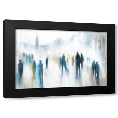Vanishing City Black Modern Wood Framed Art Print with Double Matting by Drotar, Rikki