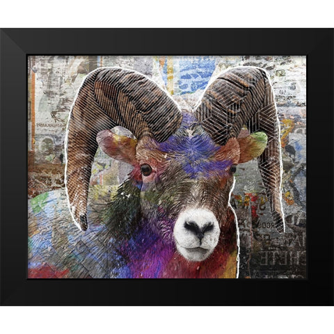 Pop Art - Ram Black Modern Wood Framed Art Print by Inner Circle