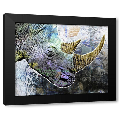 Pop Art - Rhino Black Modern Wood Framed Art Print by Inner Circle