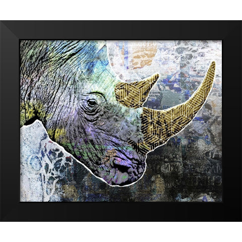 Pop Art - Rhino Black Modern Wood Framed Art Print by Inner Circle