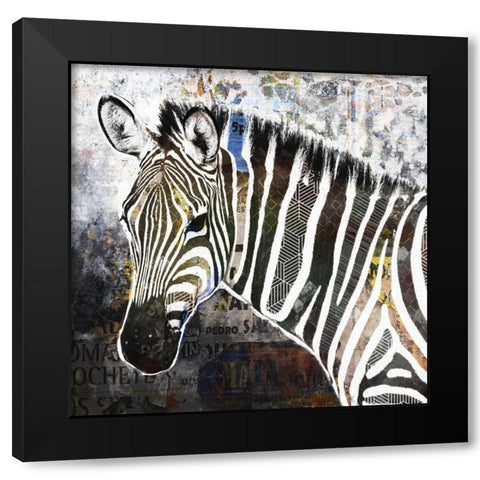 Pop Art - Zebra Black Modern Wood Framed Art Print by Inner Circle