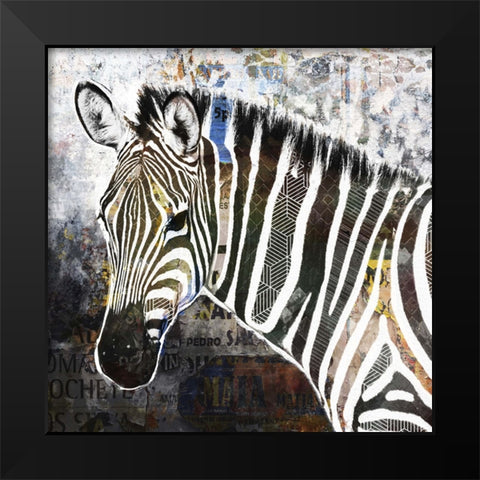 Pop Art - Zebra Black Modern Wood Framed Art Print by Inner Circle