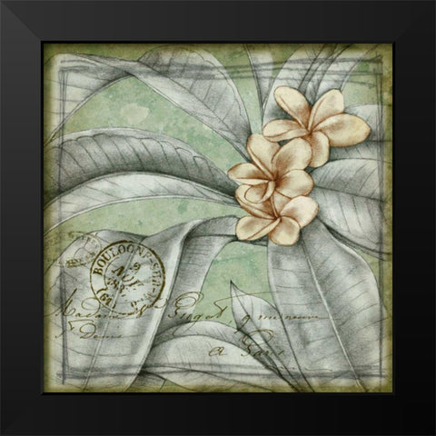 Postmark Tropicals I Black Modern Wood Framed Art Print by Goldberger, Jennifer