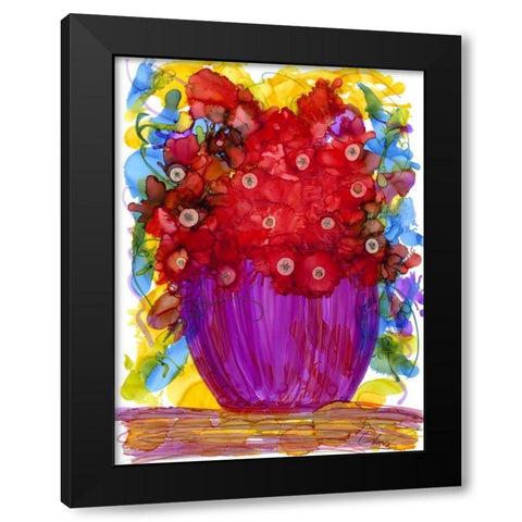 Venetian Reds II Black Modern Wood Framed Art Print with Double Matting by Baynes, Cheryl