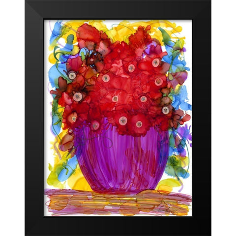 Venetian Reds II Black Modern Wood Framed Art Print by Baynes, Cheryl