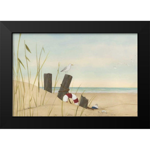 Seaside Dunes I Black Modern Wood Framed Art Print by Vess, June Erica