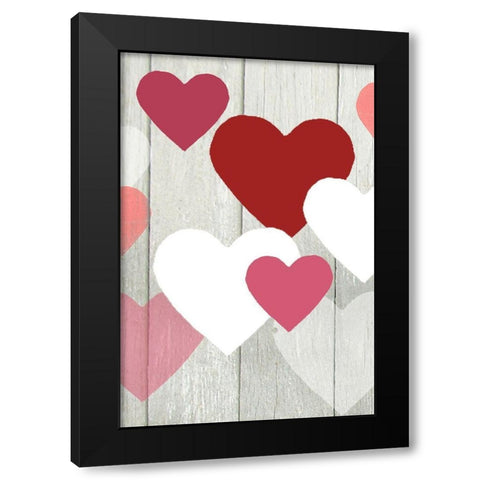 DIY Love Collection F Black Modern Wood Framed Art Print with Double Matting by Vision Studio