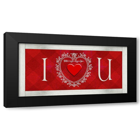 DIY Love Collection H Black Modern Wood Framed Art Print by Vision Studio