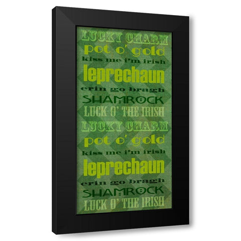 St. Pattys Collection B Black Modern Wood Framed Art Print with Double Matting by Vision Studio