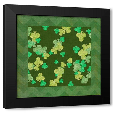 St. Pattys Collection J Black Modern Wood Framed Art Print with Double Matting by Vision Studio
