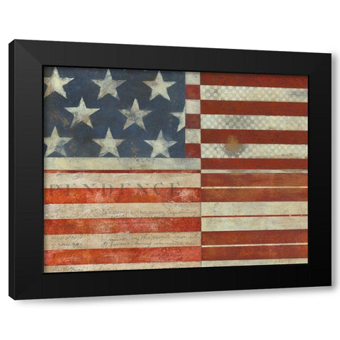 American Quilt A Black Modern Wood Framed Art Print with Double Matting by Vision Studio