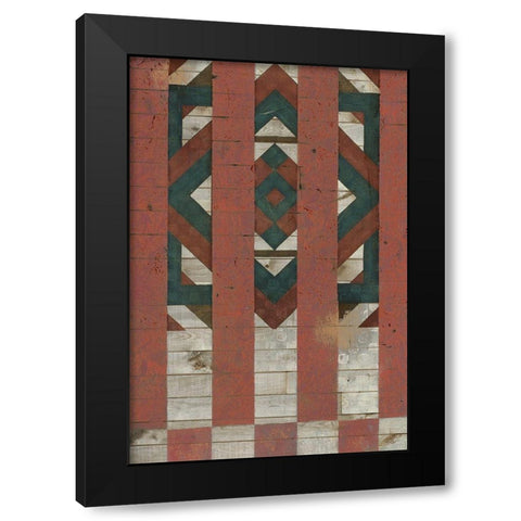 American Quilt F Black Modern Wood Framed Art Print by Vision Studio