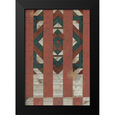 American Quilt F Black Modern Wood Framed Art Print by Vision Studio