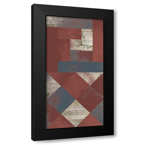 American Quilt L Black Modern Wood Framed Art Print with Double Matting by Vision Studio