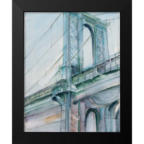 Watercolor Bridge Study I Black Modern Wood Framed Art Print by Harper, Ethan