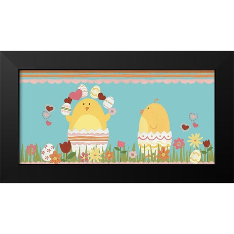 Easter Sweeties Collection C Black Modern Wood Framed Art Print by Vess, June Erica